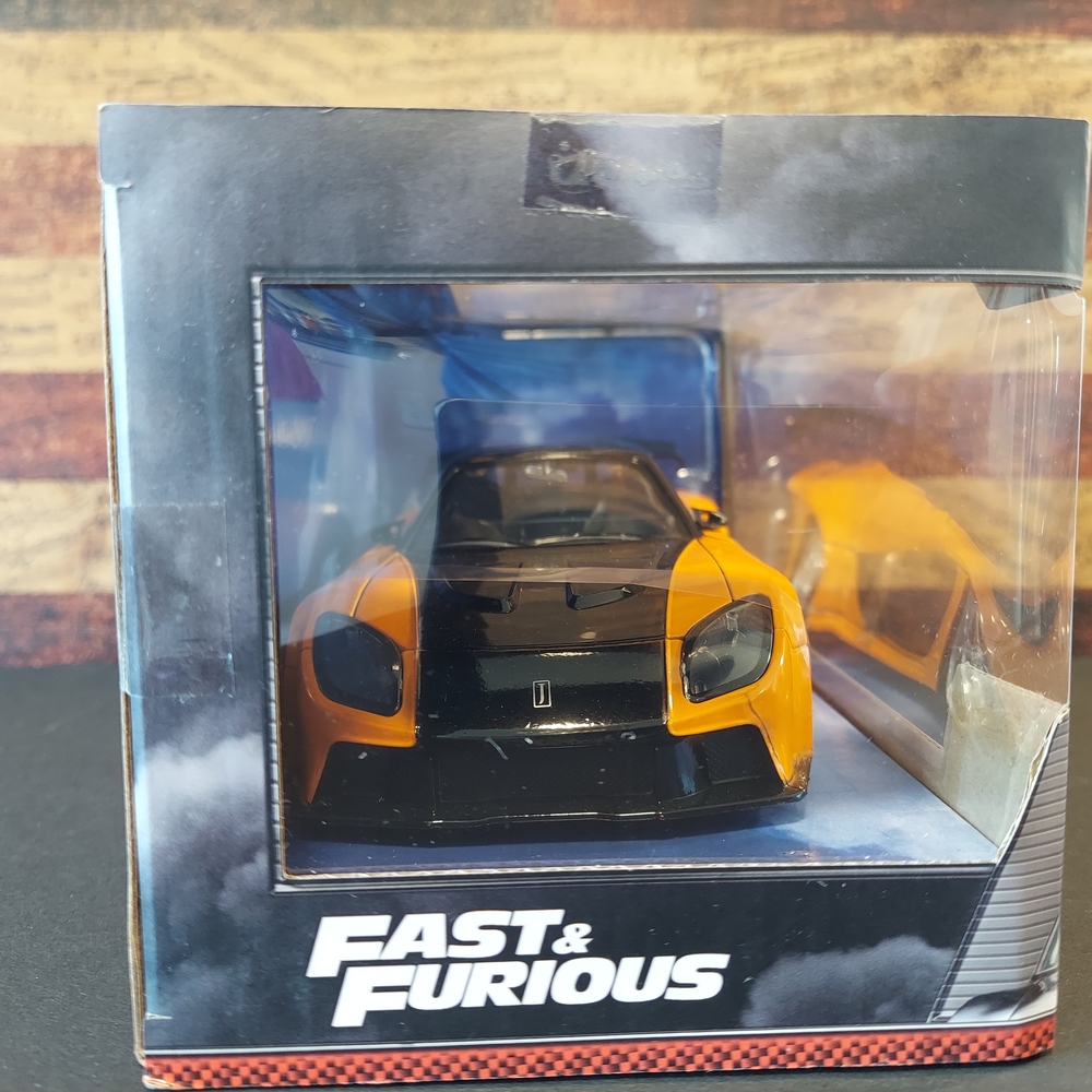 Fast & Furious Han's Mazda RX-7 Die-Cast Model - Orange and Black - Picture 4 of 7